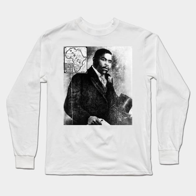 Marcus Garvey Portrait Long Sleeve T-Shirt by Soriagk